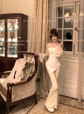 Lazy Didi长腿天赋 秋冬伴侣筷子腿喇叭裤高腰显瘦两色百搭马蹄裤