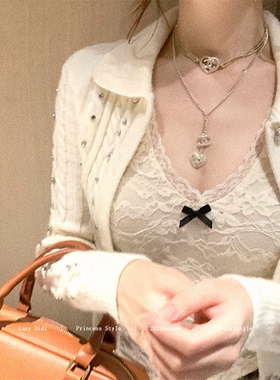 Lazy Didi雪松奶贝 内搭精灵蕾丝吊带打底背心性感显瘦花边上衣