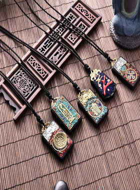 尼泊尔手工黑檀木毛衣链 男女旅游纪念品 复古服装搭配黑檀木项链