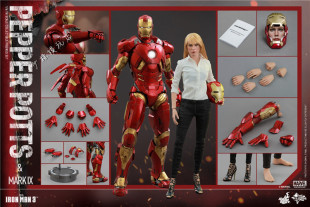 全新现货 HotToys HT MMS311 1/6 钢铁侠3 小辣椒 MK9 双人套装