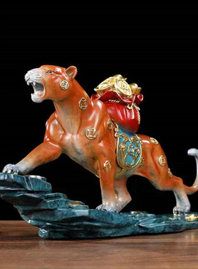 《豹富》铜金钱豹工艺品家居办公室摆件创意客厅桌面装饰品高档礼