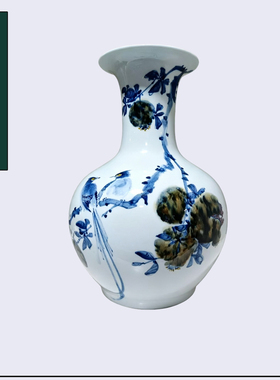 福寿双全景德镇陶瓷花瓶家居客厅玄关博古架装饰品公司乔迁礼物