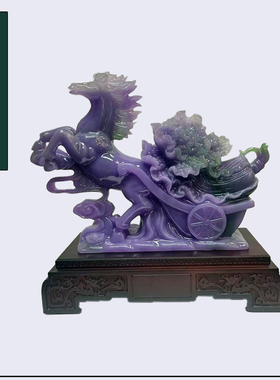 紫色马拉白菜马上发财开业摆件