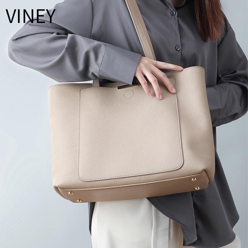 viney女托特包2021潮通勤真皮