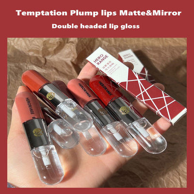 Double headed lip gloss Mirror Non fading liquid lipstick