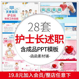 护士长述职报告PPT模板护士年终汇报工作总结新年计划岗位竞聘PPT