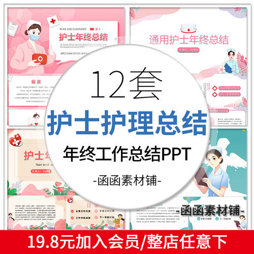 a767医院医疗护士护理2022年度年终PPT模板工作总结报告汇报ppt
