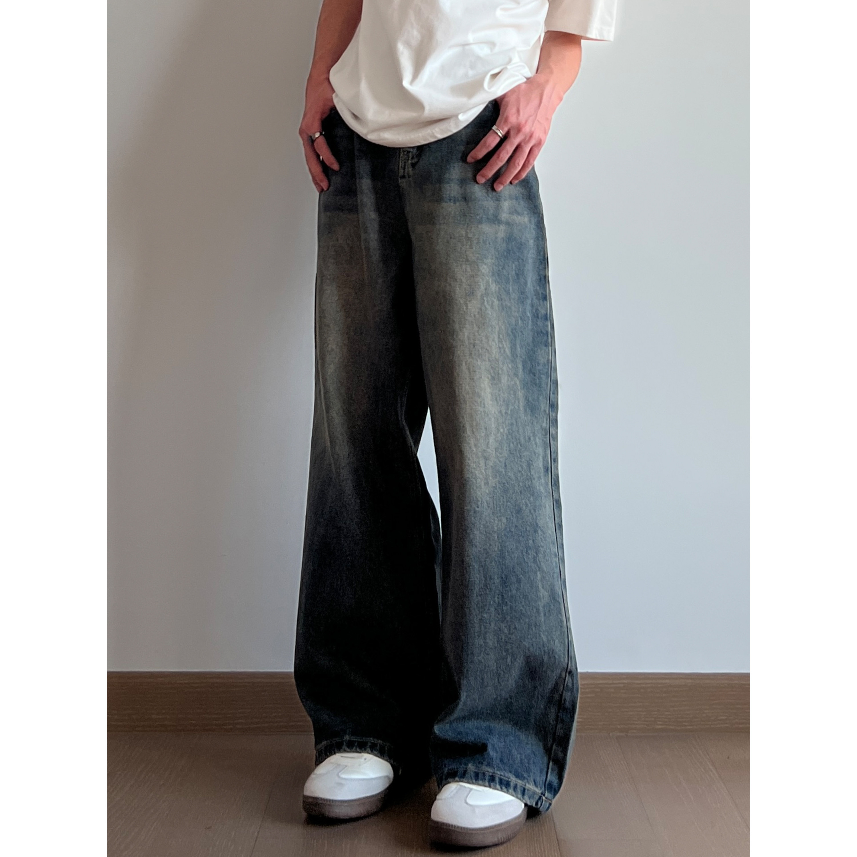 UNLG美式复古水洗做旧直筒牛仔裤阔腿宽松休闲简约松弛感垂感裤子,男装,牛仔裤,淘宝优惠券,粉丝福利购,淘宝优惠卷