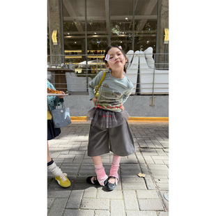 Aoo·26春~带纱屁帘八分裤26x61065