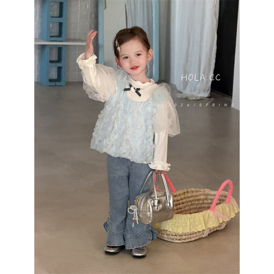 HOLA.CC·26春~亮钻蝴蝶结牛仔喇叭裤3140