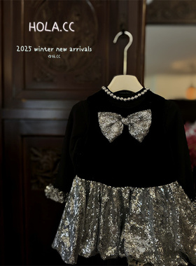 HOLA.CC·25冬~丝绒亮片连衣裙6723