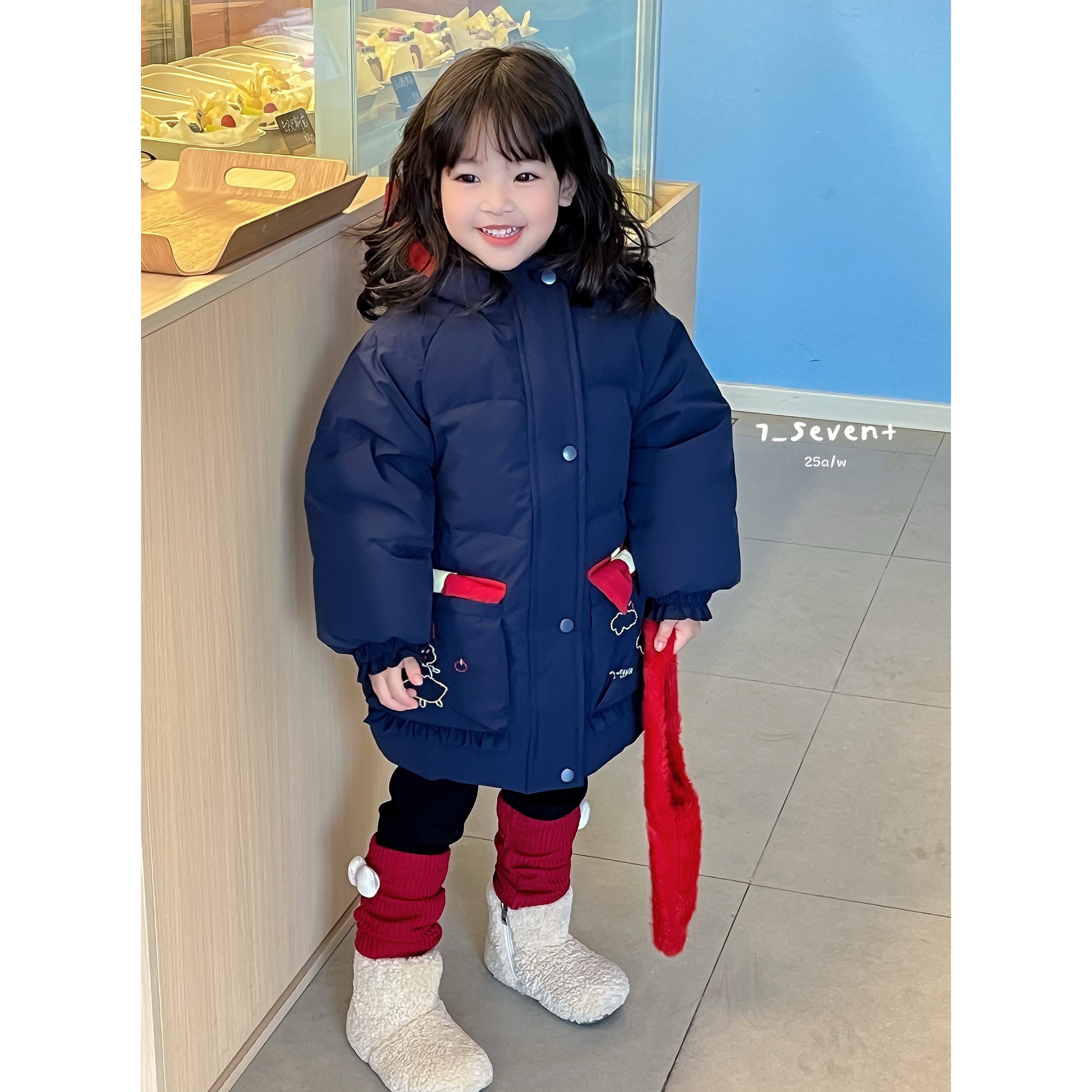 7Seven·25冬~蝴蝶结连帽羽绒服9333