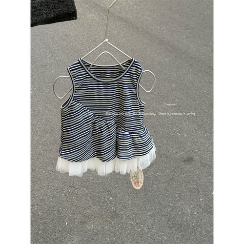 7Seven·26夏~拼纱条纹背心9694
