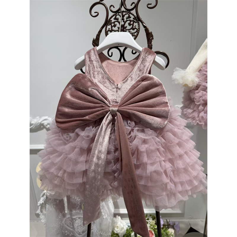 甜汐·25冬~亮片大蝴蝶结纱纱公主裙86555