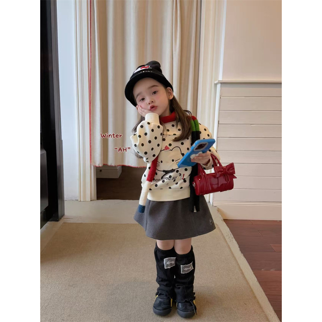 AH·25冬~小熊加绒呢子半身裙A98161