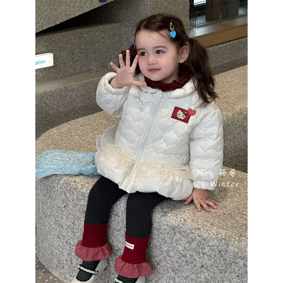 萌希·25冬~韩版波点纱边棉外套M5706