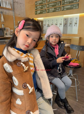 Aoo·25冬~毛毛领牛角扣外套25D58020