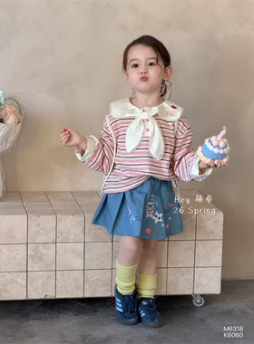 萌希·26春~学院风条纹上衣M6318