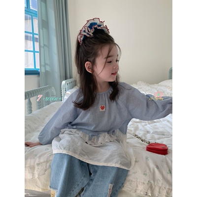 7Seven·26春~拼花边格子娃娃衫9570