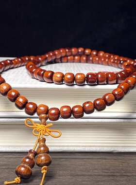 大叶黄花梨108颗多圈佛珠手串红贵宝男女情侣手链文玩饰品念珠