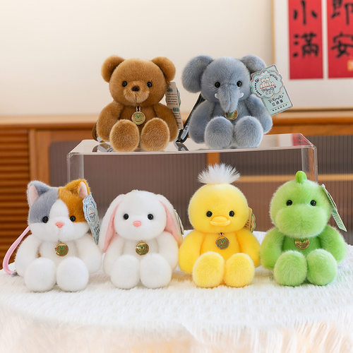 亿绒客呆萌动物挂件兔子猫咪公仔毛绒玩具小熊恐龙玩偶儿童礼物