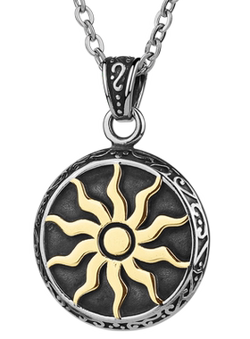 嗨男男生钛钢复古吊坠