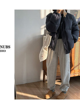 1.7大林自制 小个子窄版收脚加绒加厚卫裤 24743