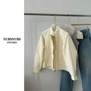 3.4大林自制 “薄背外套”立领真口袋工装纯色短外套262530