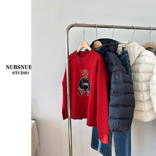 圆领套头毛衣 绵羊毛针织衫 12.3大林自制 节日