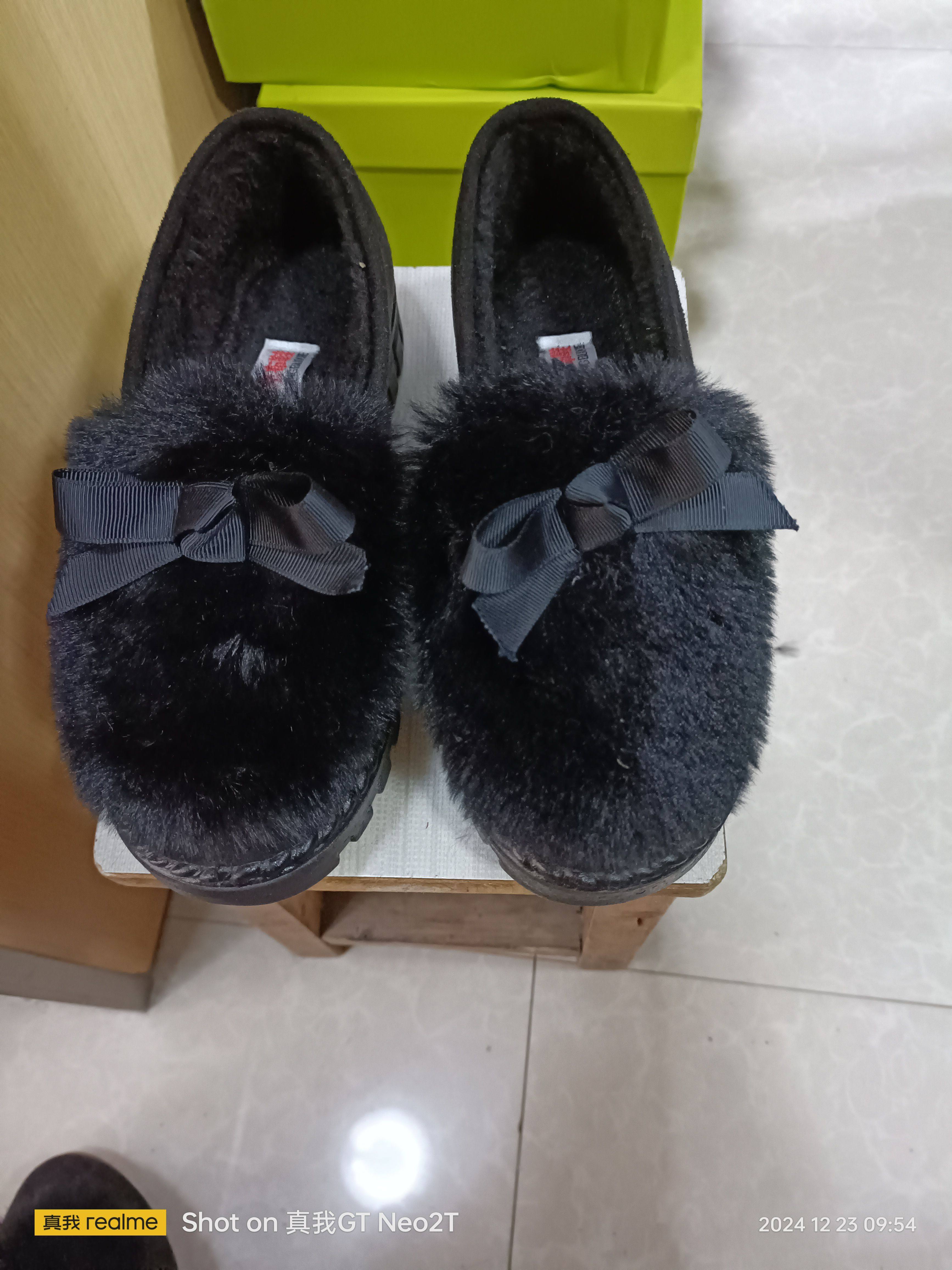 2025冬季新款北京布棉鞋豆豆棉鞋毛毛鞋保暖鞋脚感轻便超软女鞋