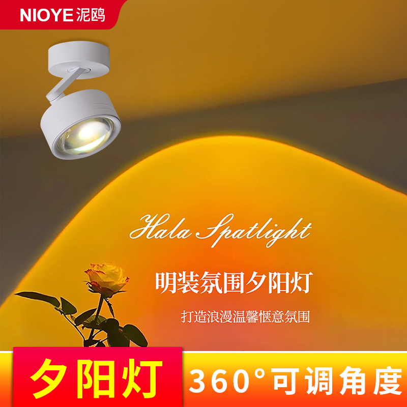 落日灯氛围灯玄关装饰画过道客厅卧室明装网红夕阳破晓日不落射灯