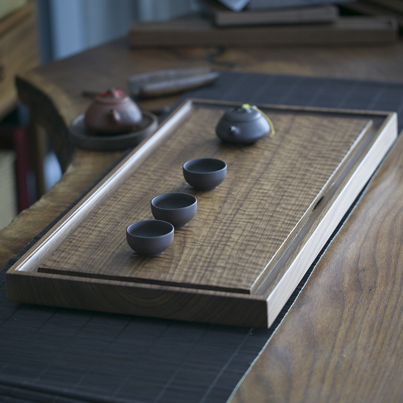 北美黑胡桃木储水排水手工茶盘