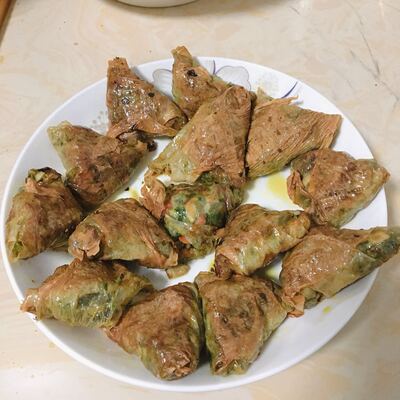 现做卷煎豆腐皮青菜卷