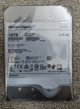 24年18T全新WD西部数据WUH721818ALE6L4服务器企业级硬盘HC550
