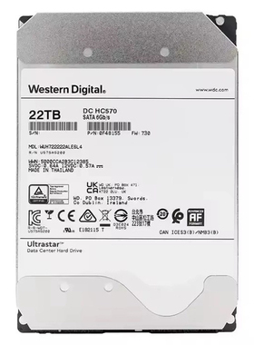 3.5寸22T全新WD西部数据WUH722222ALE6L4服务器企业级硬盘HC570