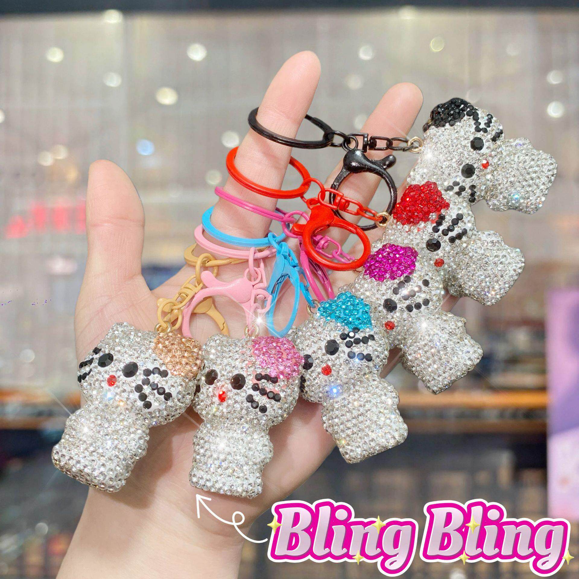 爆款创意满钻立体Kitty猫钥匙扣时尚女生包包挂件汽车钥匙链