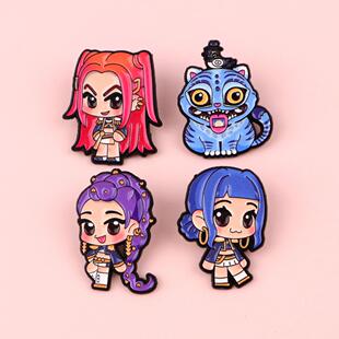 猎魔女团KPopDemon X女团锌合金徽章胸针 Hunters动漫周边HUNTR