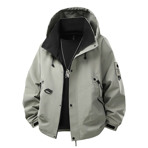 品牌优选春季新款夹克短款冲锋衣春秋季情侣宽松户外登山服外套