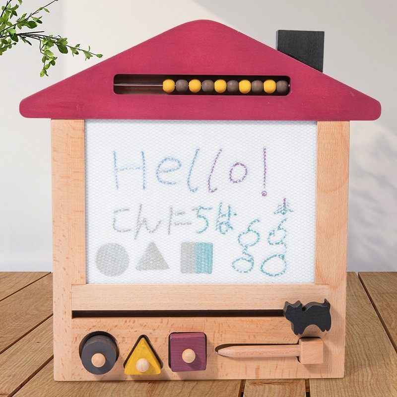 蒙氏|儿童木制复古画板绘画涂色可擦涂鸦宝宝积木配对认知画板室,玩具/童车/益智/积木/模型,其他形状认知/配对玩具,淘宝优惠券,粉丝福利购,淘宝优惠卷