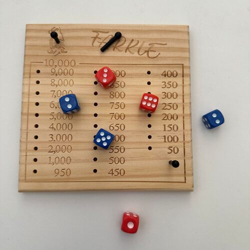 Farkle Dice Tray 掷骰子游戏骰子托盘木制棋盘游戏家庭玩具CP99