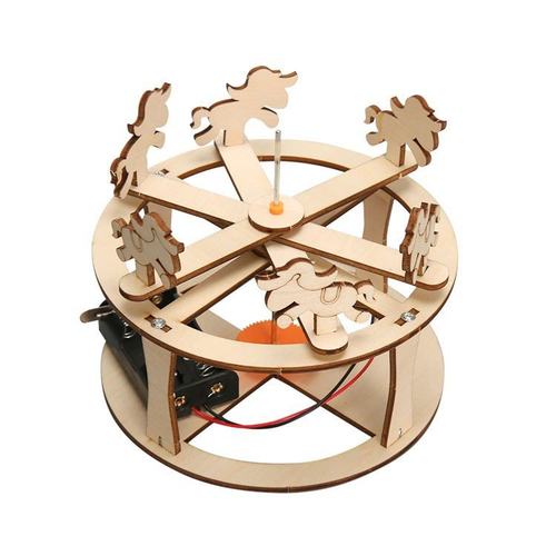 科学小制作DIY 旋转木马 幼儿手工小学科学实验steam教育科教SW15