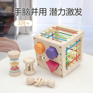 蒙特梭利儿童早教玩具木制塞塞乐玩具形状认知亲子互动趣味游AW25