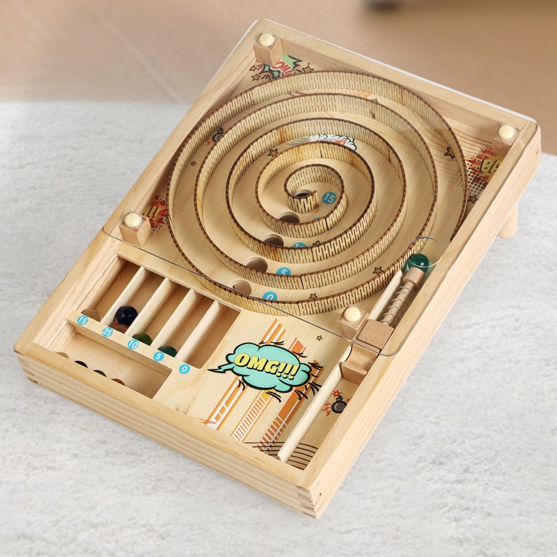 儿童木制早教弹球滚珠立体宝宝专注力训练亲子互动弹球台桌面cpc6