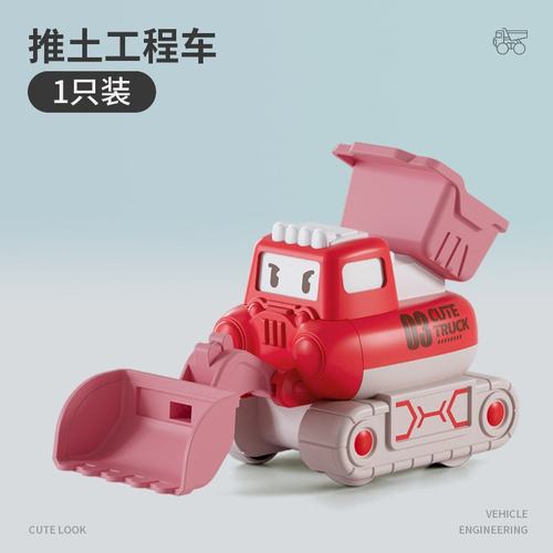 儿童卡通按压惯性工程车军事车益智耐摔套装小汽车男孩玩具车SW22