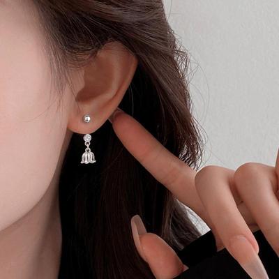 百搭铃兰花月影耳坠925银精致
