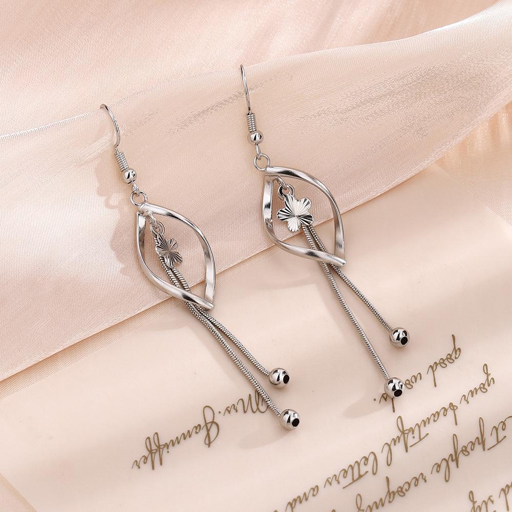 S925纯银流苏耳环2024年新款