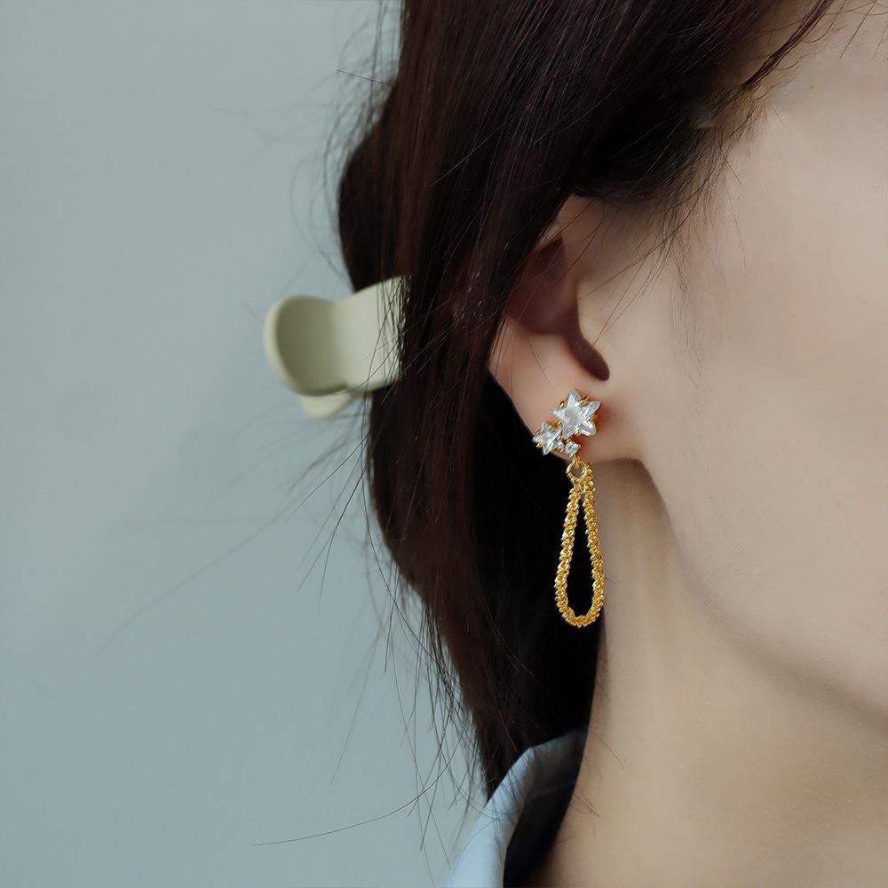 锆石流苏耳环女轻奢高级感