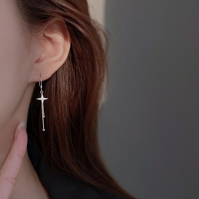 流苏星芒耳环2024新款