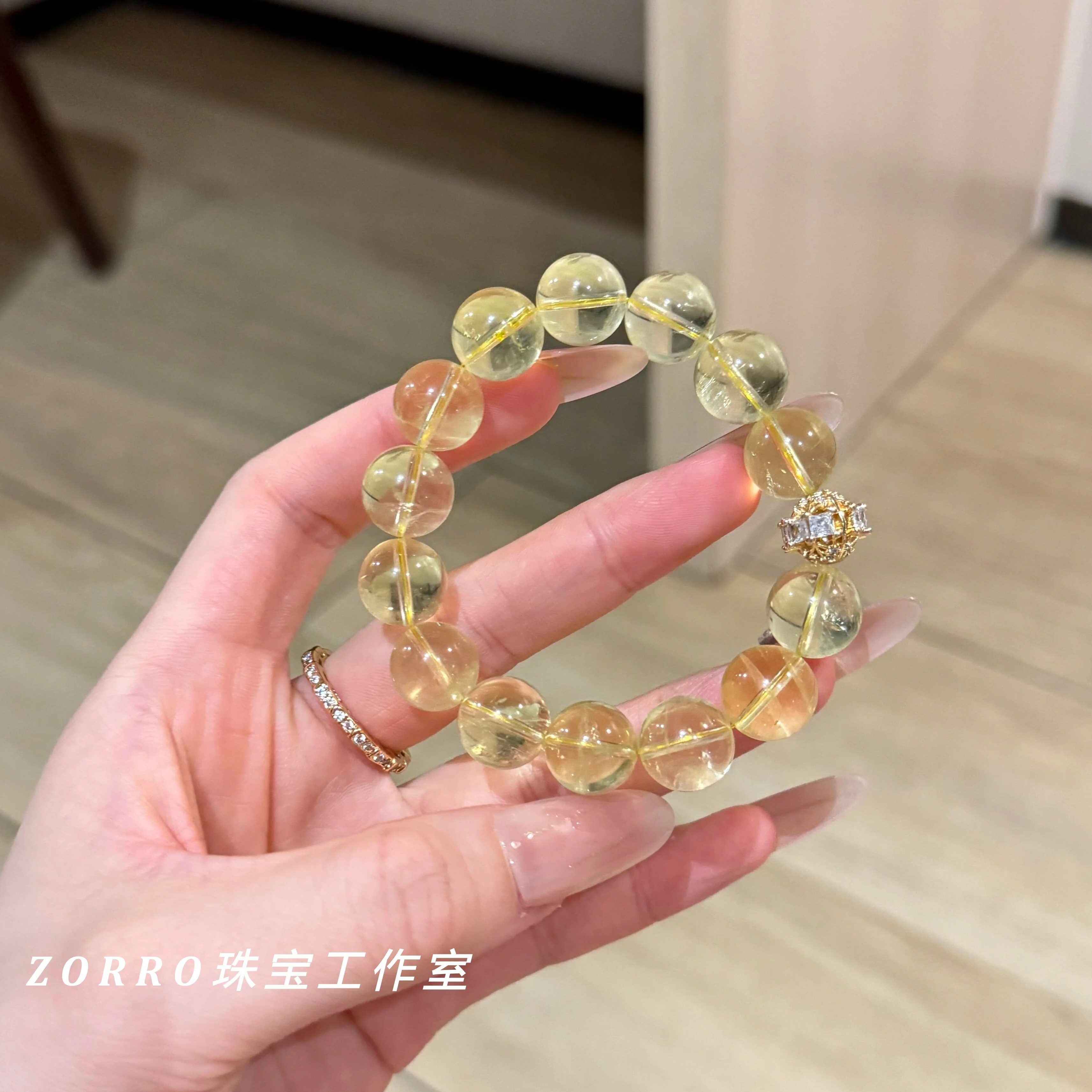 ZORRO原创丨天然黄阿塞手串黄水晶日富一日麻将搭子财运招米手链