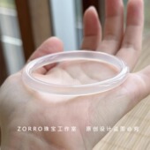天然白月光手镯透亮冰种荔枝冻玛瑙手镯细圆条玉髓美人叮当镯 6mm